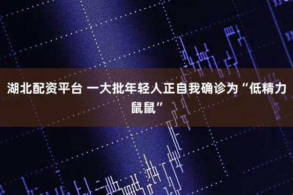 湖北配资平台 一大批年轻人正自我确诊为“低精力鼠鼠”